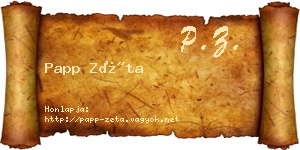 Papp Zéta névjegykártya